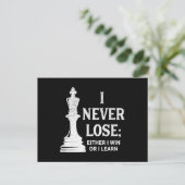 Klassiek schaakontwerp, ik verlies nooit; ik woon aankondigingskaart (Staand voorkant)
