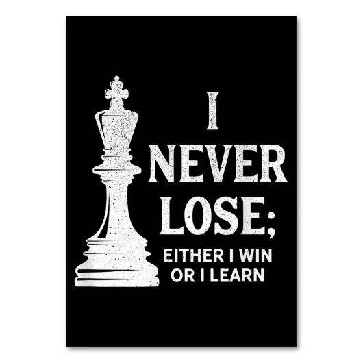 Klassiek schaakontwerp, ik verlies nooit; ik woon kaart (Voorkant)