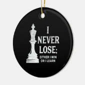 Klassiek schaakontwerp, ik verlies nooit; ik woon  keramisch ornament (Links)