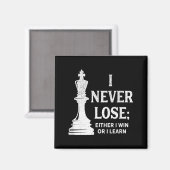 Klassiek schaakontwerp, ik verlies nooit; ik woon  magneet (Voorkant / Achterkant)