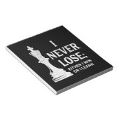 Klassiek schaakontwerp, ik verlies nooit; ik woon  notitieblok (Schuin)