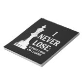 Klassiek schaakontwerp, ik verlies nooit; ik woon  notitieblok (Linkerzijde)