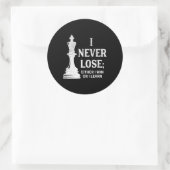 Klassiek schaakontwerp, ik verlies nooit; ik woon ronde sticker (Tas)