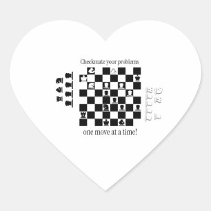 Klassiek schaakthema hart sticker