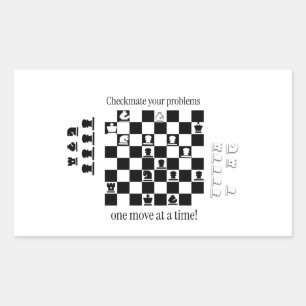 Klassiek schaakthema rechthoekige sticker