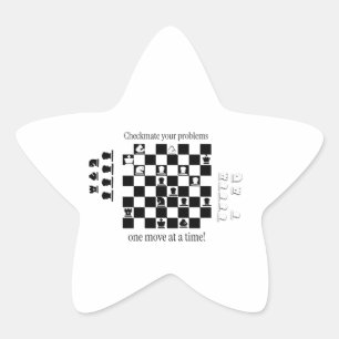 Klassiek schaakthema ster sticker
