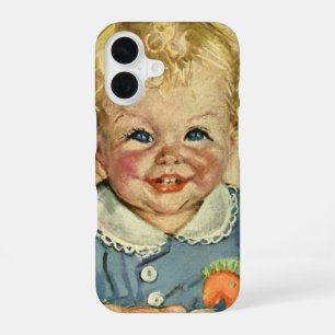 Klassiek Schattig Blond Scandinavisch Kind met Kru iPhone 16 Hoesje