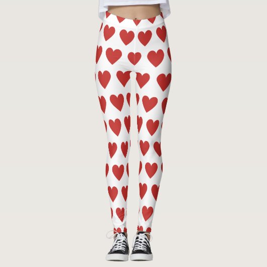 Klassiek Schattige Chic Red Heart Pattern Leggings (Voorkant)
