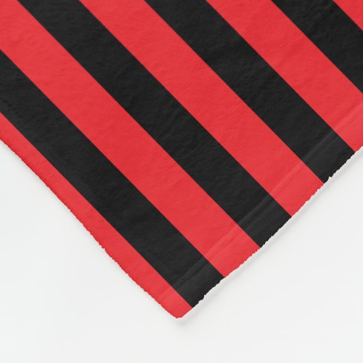 Klassiek Schattige Modern Zwart en Rood Gestreept Fleece Deken (Hoek)