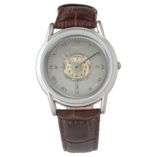 Klassiek scheepsleder met twee tonen op maat horloge