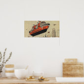 Klassiek scheepsmodel sciencefiction-cruiseschip m poster (Keuken)
