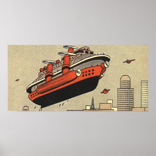 Klassiek scheepsmodel sciencefiction-cruiseschip m poster (Voorkant)