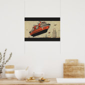 Klassiek scheepsmodel sciencefiction-cruiseschip m poster (Keuken)