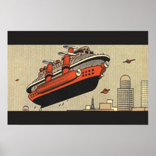 Klassiek scheepsmodel sciencefiction-cruiseschip m poster