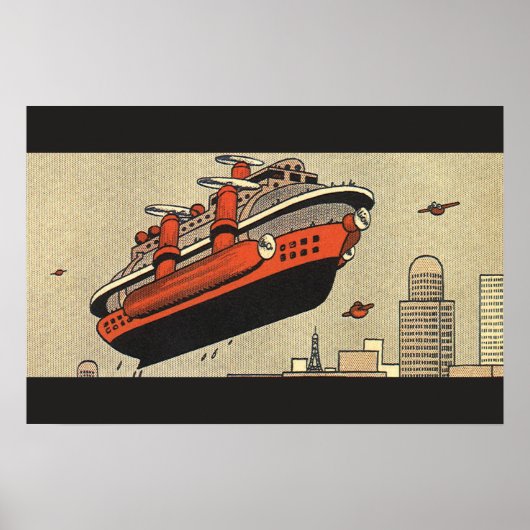 Klassiek scheepsmodel sciencefiction-cruiseschip m poster (Voorkant)