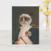 Klassiek schilderen met bruine kat kaart (Gele Bloem)