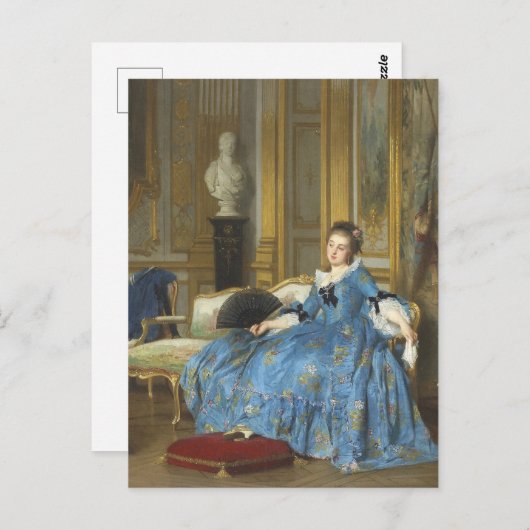 Klassiek schilderen van een meisje met een vacht Briefkaart (Voorkant / Achterkant)