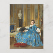 Klassiek schilderen van een meisje met een vacht Briefkaart (Voorkant)