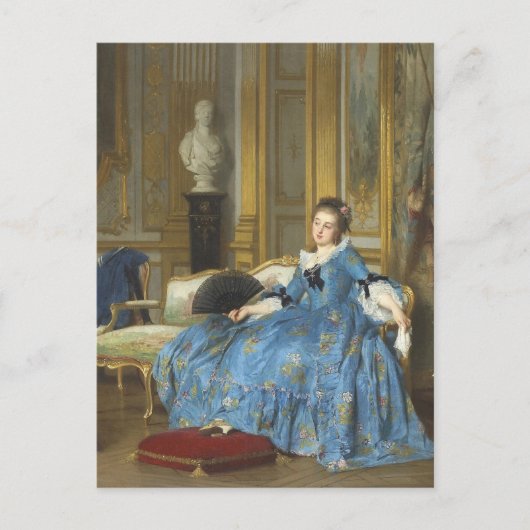 Klassiek schilderen van een meisje met een vacht Briefkaart (Voorkant)