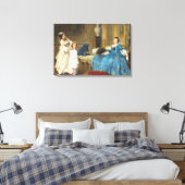  Klassiek schilderen van een meisje met een vacht Canvas Afdruk (Insitu (Slaapkamer))