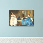  Klassiek schilderen van een meisje met een vacht Canvas Afdruk (Insitu (Houten vloer))