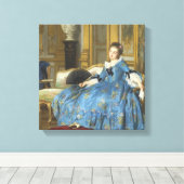  Klassiek schilderen van een meisje met een vacht Canvas Afdruk (Insitu (Houten vloer))