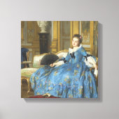  Klassiek schilderen van een meisje met een vacht Canvas Afdruk (Voorkant)