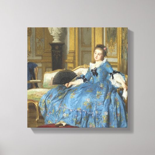  Klassiek schilderen van een meisje met een vacht Canvas Afdruk (Voorkant)