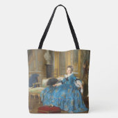  Klassiek schilderen van een meisje met een vacht Tote Bag (Achterkant)