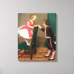 Klassiek schilderen van Victoriaans kinderen Canvas Afdruk