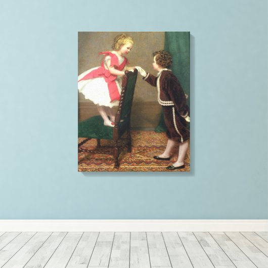 Klassiek schilderen van Victoriaans kinderen Canvas Afdruk (Insitu (Houten vloer))