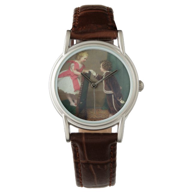  Klassiek schilderen van Victoriaans kinderen Horloge (Voorkant)