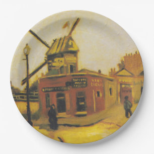 Klassiek Schilderij van Van Gogh Parijse Windmolen Papieren Bordje