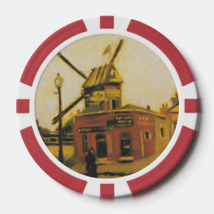 Klassiek Schilderij van Van Gogh Parijse Windmolen Poker Chips
