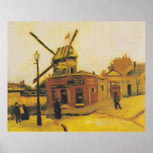 Klassiek Schilderij van Van Gogh Parijse Windmolen Poster