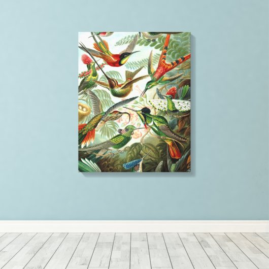 klassiek schilderij van vogel- en wildvogelsoorten canvas afdruk (Insitu (Houten vloer))