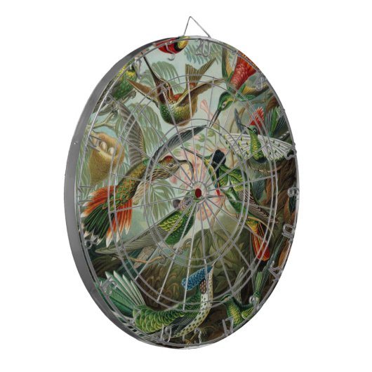klassiek schilderij van vogel- en wildvogelsoorten dartbord (Voorkant Links)