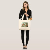 klassiek schilderij van vogel- en wildvogelsoorten grote tote bag (Voorkant (model))