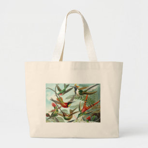 klassiek schilderij van vogel- en wildvogelsoorten grote tote bag