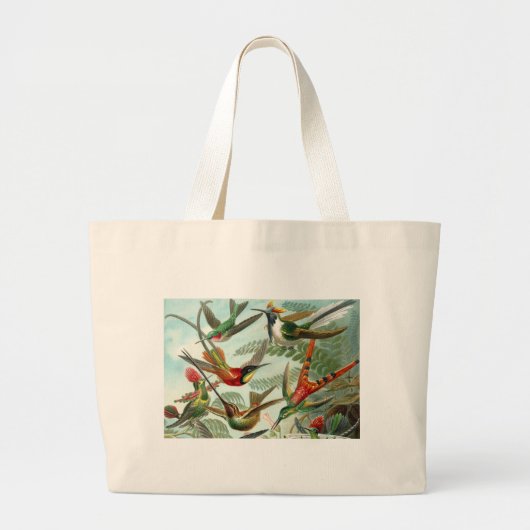 klassiek schilderij van vogel- en wildvogelsoorten grote tote bag (Voorkant)