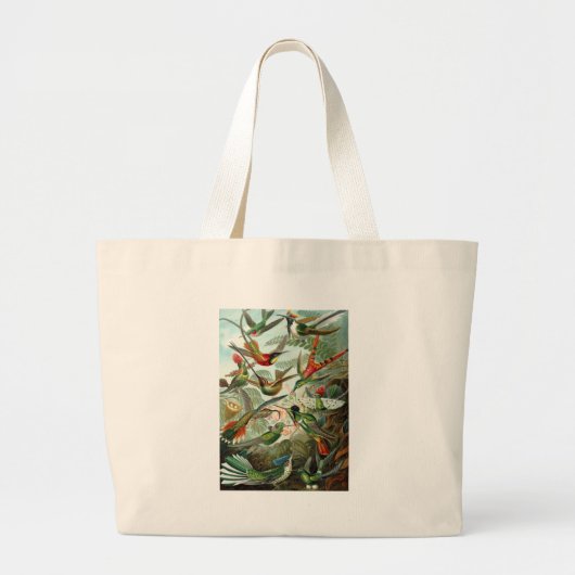 klassiek schilderij van vogel- en wildvogelsoorten grote tote bag (Voorkant)
