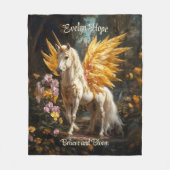 Klassiek schilderij Witte Pegasus met gouden vleug Fleece Deken (Voorkant)