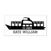 Klassiek schip aangepast ex libris zelfinktende stempel (Design)