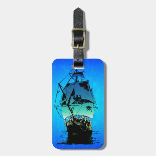 Klassiek schip bagagelabel (Voorkant verticaal)