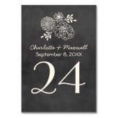 Klassiek schoolbord bloemendecor monogram bruiloft kaart (Achterkant)