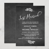 Klassiek schoolbord & Botanisch Bruiloftsfeest Kaart (Voorkant / Achterkant)