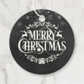 Klassiek schoolbord Kerstmis Sneeuwvlokken Bedankjes Labels (Voorkant)