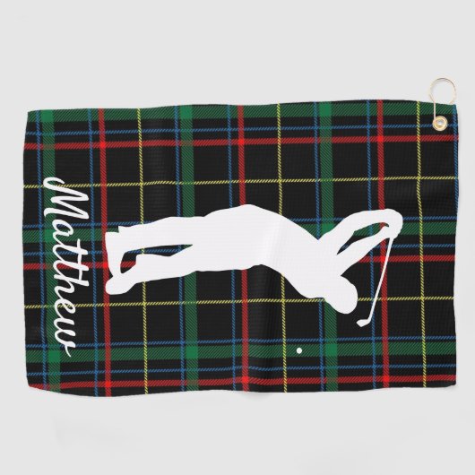 Klassiek Schots patroon "voor hem"  Golfhanddoek (Horizontaal)