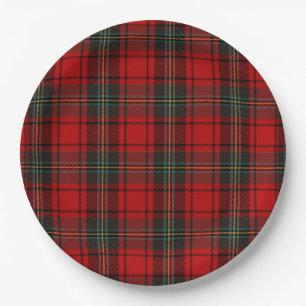Klassiek Schots Tartan Erfgoed Festive Kerstmis Papieren Bordje