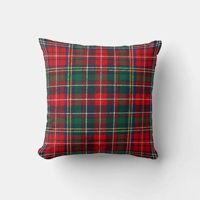 Klassiek Schotse Plaid Kerst Kussen (Voorkant)